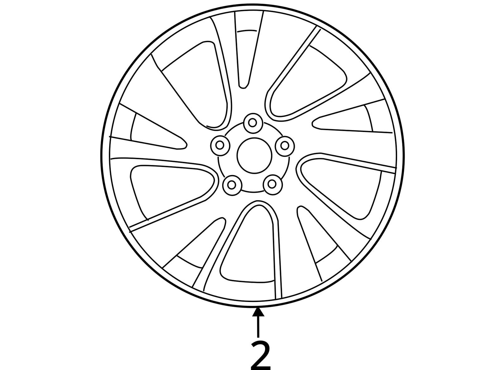NISSAN MURANO Wheel 20x7-1/2 (alloy), machined and painted (V spoke) 15 16 17