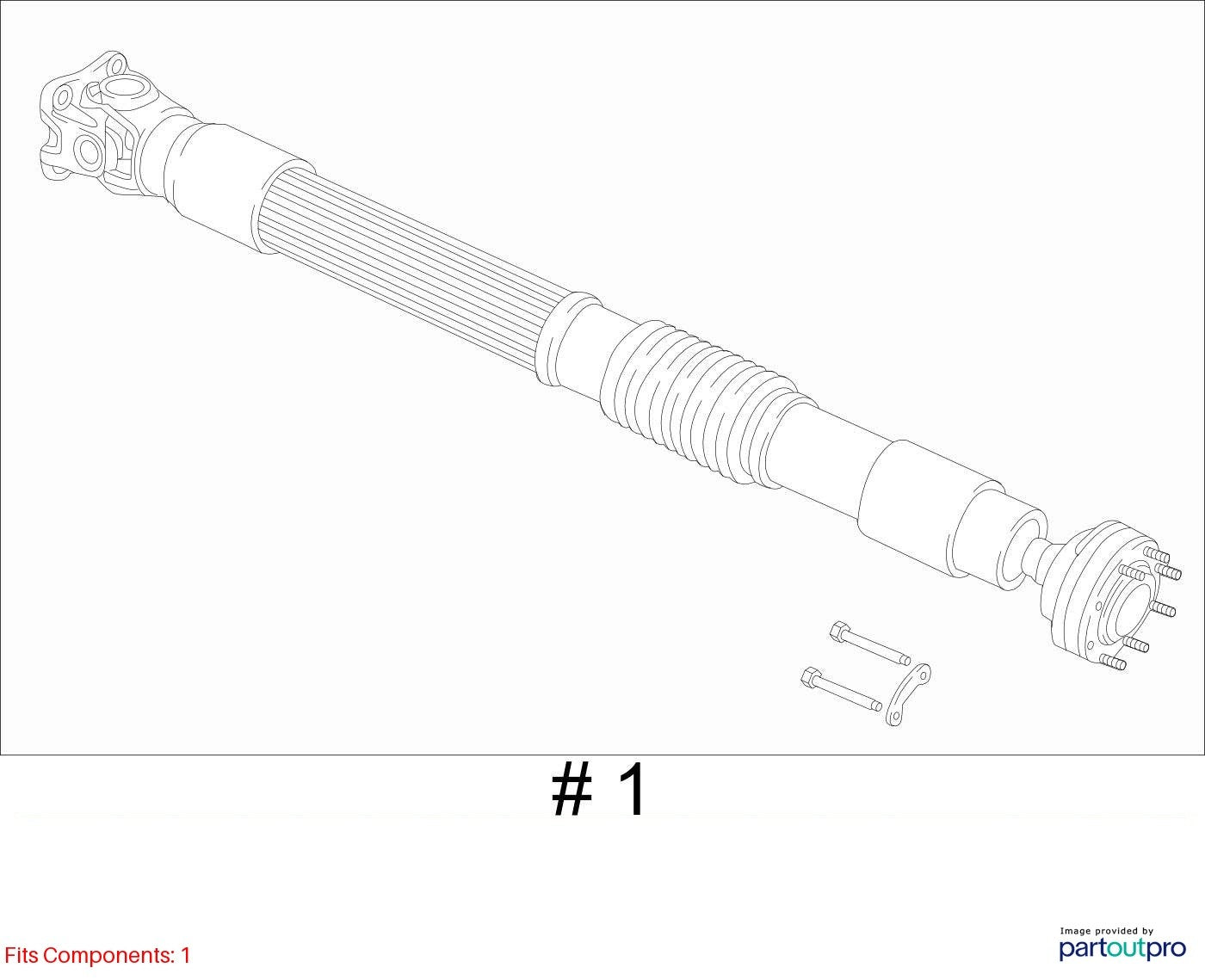 Used Rear Drive Shaft Rear fits: 2017 Jeep Wrangler 4x4 4 Dr Sahara AT Rear Grad