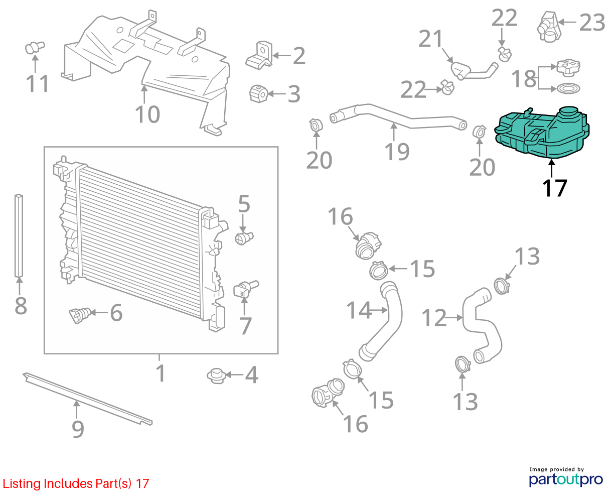 Used Engine Coolant Reservoir fits: 2020 Chevrolet Trax  Grade A