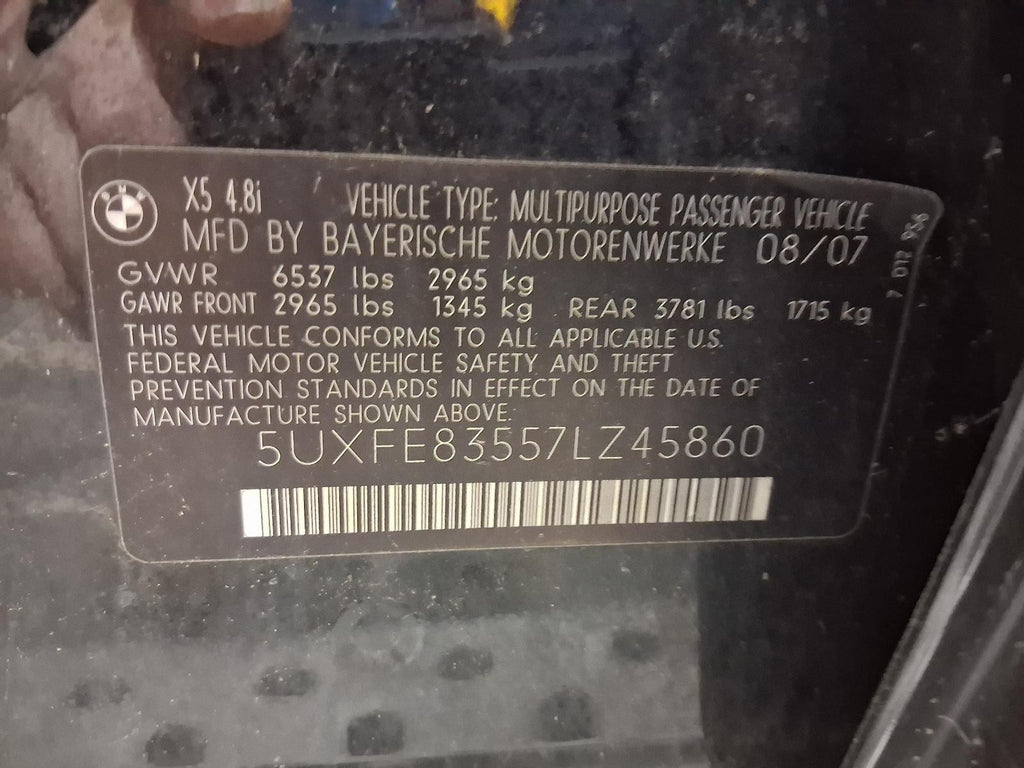 Used Air Cleaner Assembly fits: 2007 Bmw X5 4.8 Grade A
