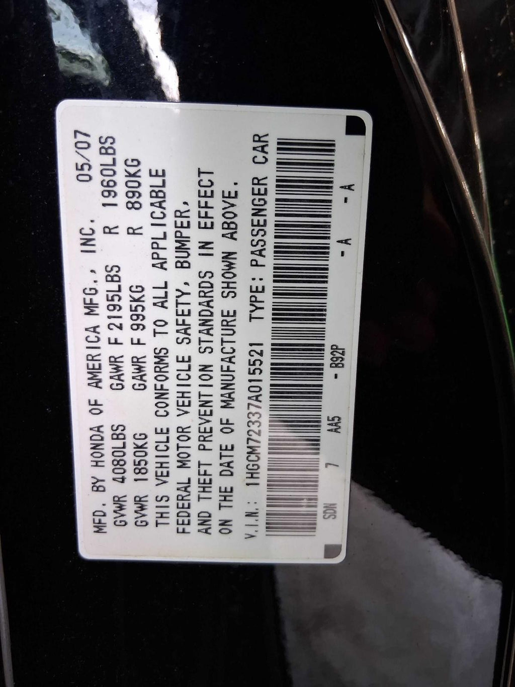 Used Engine Control Module (ECM) fits: 2007 Honda Accord Electronic Control Modu
