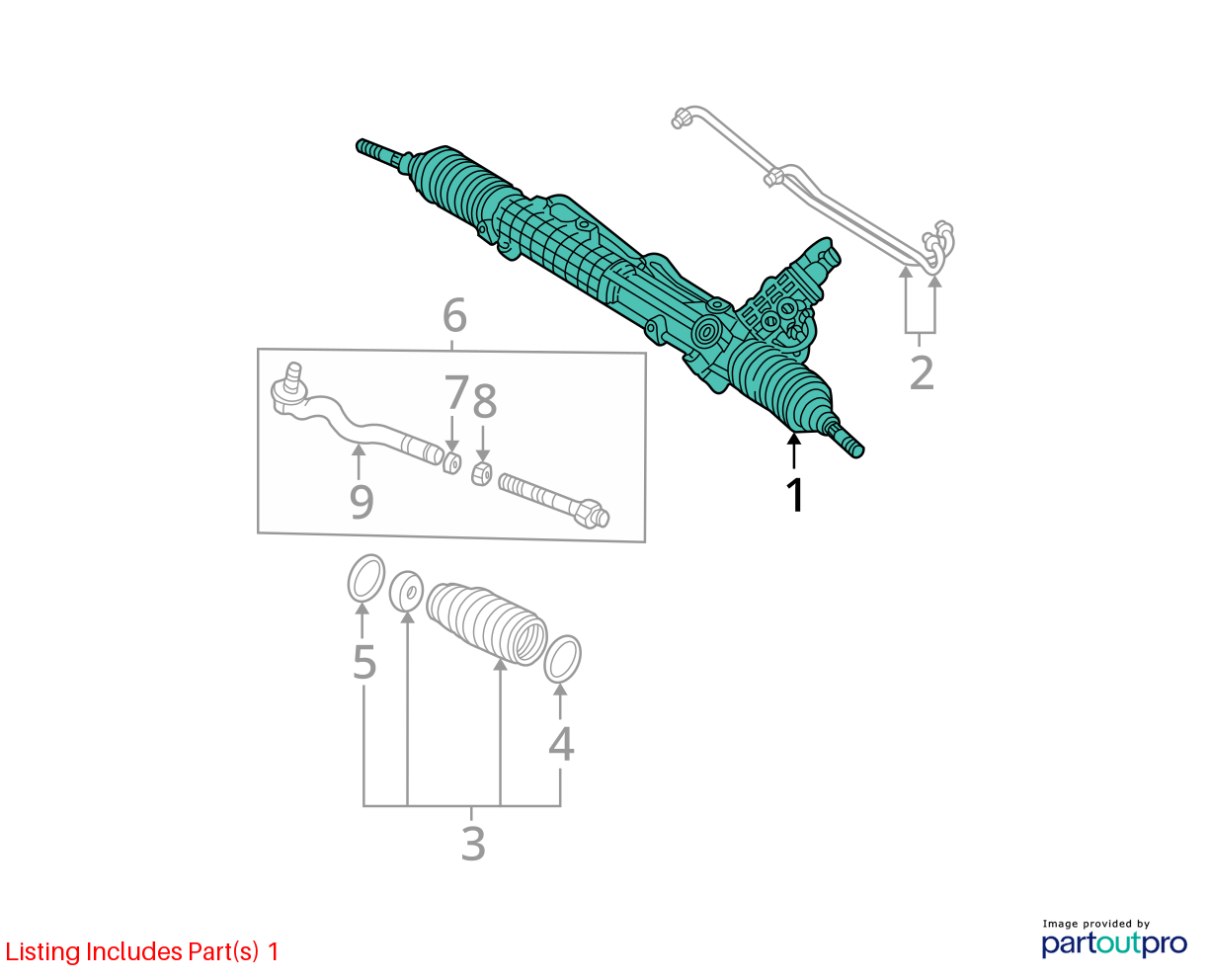 Used Rack and Pinion Assembly fits: 2001 Bmw 325I Power Rack and Pinion exc. Xi