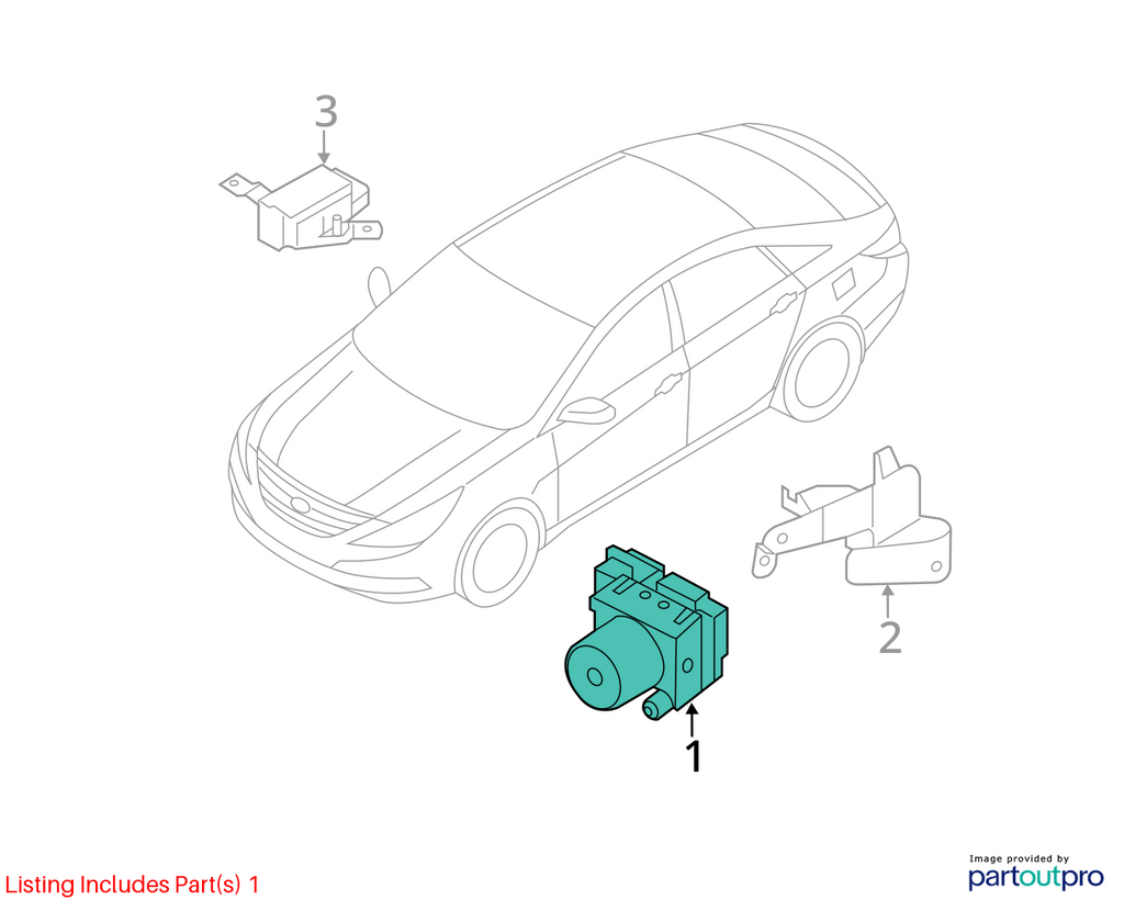 Used ABS Modulator fits: 2013 Hyundai Sonata Modulator Assembly 2.4L VIN C 8th d