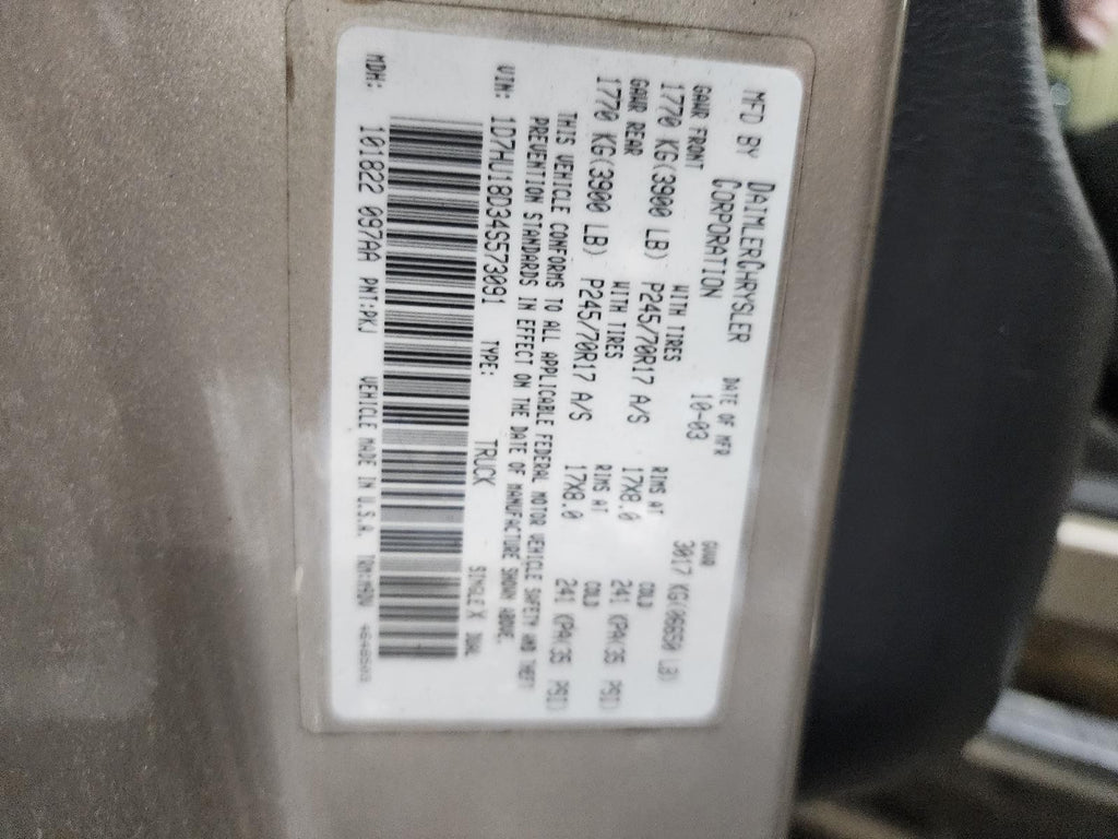 Used Rear Left Door Window Regulator Rear fits: 2004 Dodge 1500 PICKUP electric