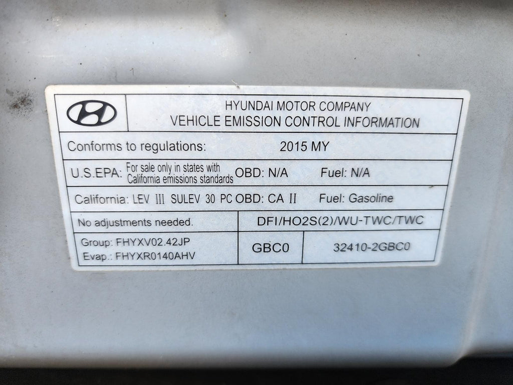 Used Right Tail Light Assembly fits: 2015 Hyundai Sonata VIN 2 5th digit quarter