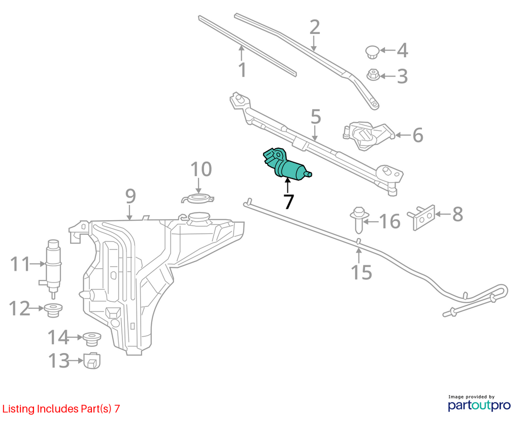 Used Windshield Wiper Motor fits: 2013 Dodge Charger  Grade A