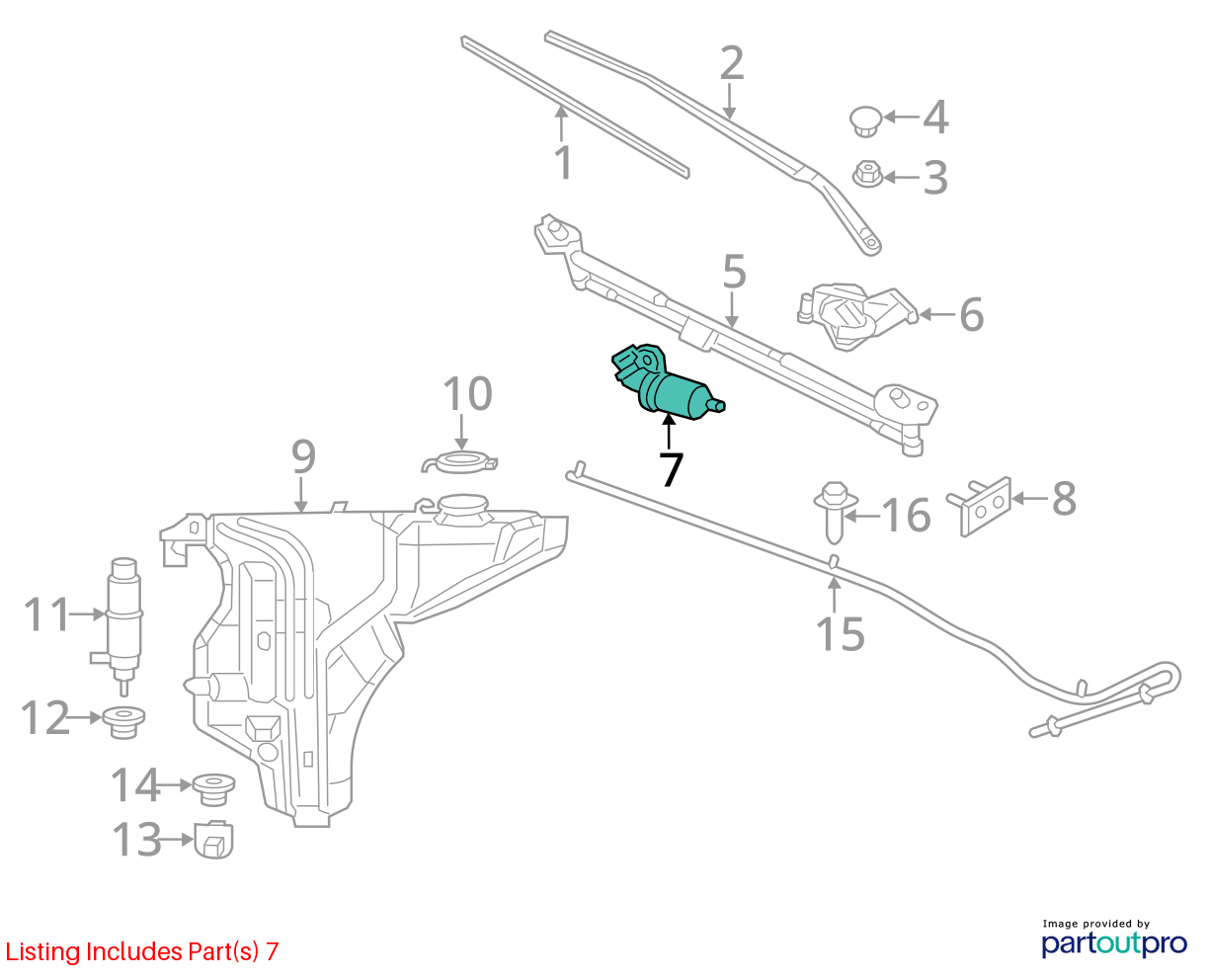 Used Windshield Wiper Motor fits: 2013 Dodge Charger  Grade A