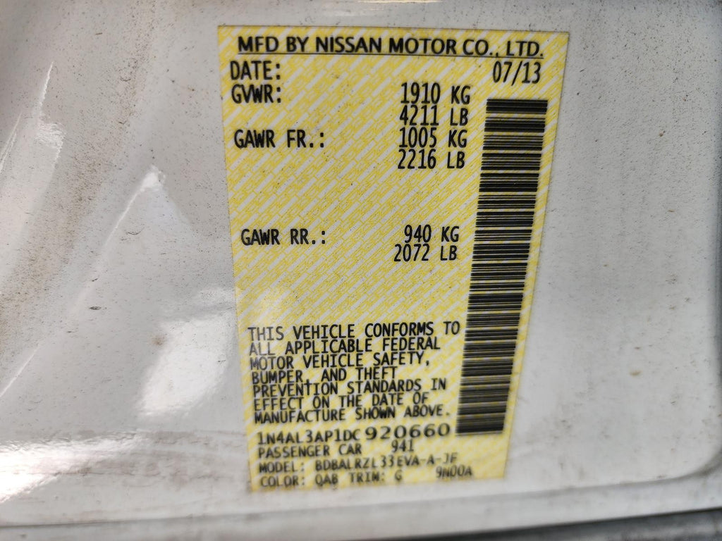 Used Alternator fits: 2013 Nissan Altima 2.5L 4 cylinder Sdn Grade A