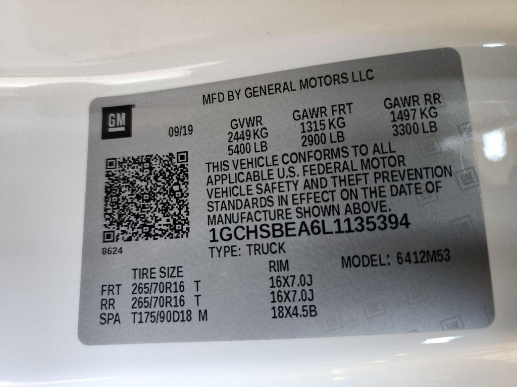 CHEVROLET COLORADO Engine 2.5L (VIN A, 8th digit, opt LCV), 4x2 16 17 18 19 20