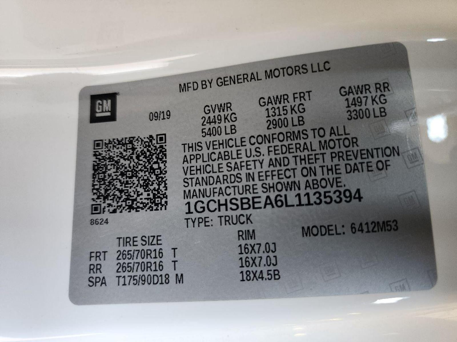 CHEVROLET COLORADO Engine 2.5L (VIN A, 8th digit, opt LCV), 4x2 16 17 18 19 20