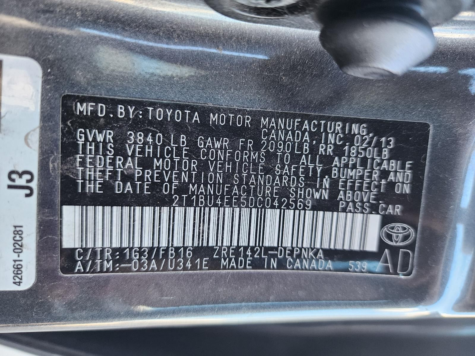 Used Speedometer Gauge fits: 2013 Toyota Corolla cluster only 1.8L MPH LE ID 838