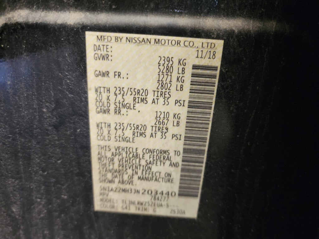 Used Engine Complete Assembly fits: 2018 Nissan Murano 3.5L VIN A 4th digit VQ35