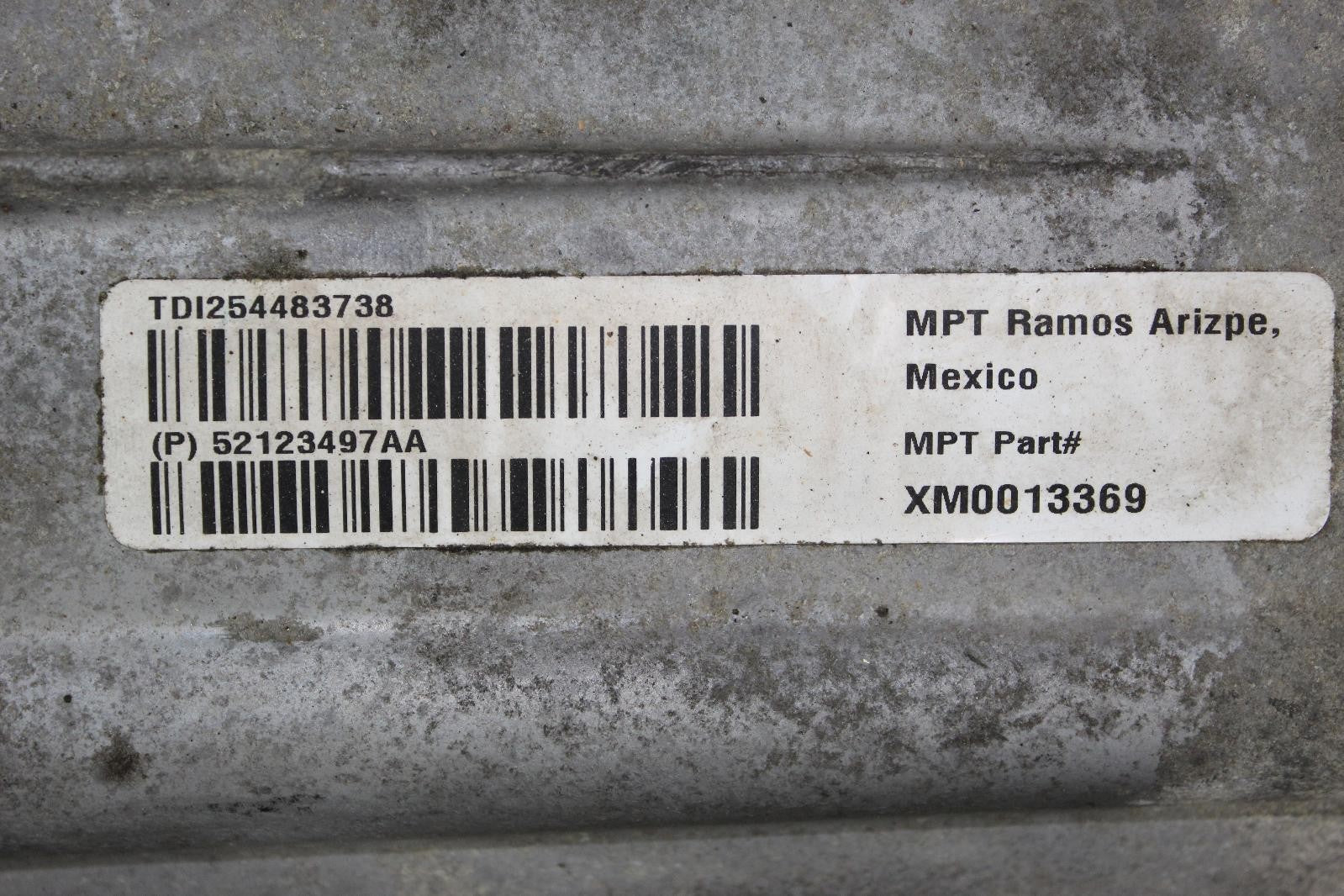 JEEP WRANGLER Transfer Case (3.6L), AT, ID 52123497AA 12 13 14 15 16 17