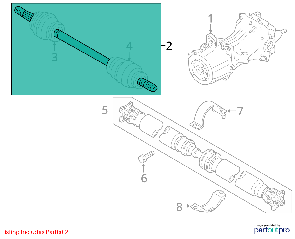 Used Rear Drive Axle Shaft fits: 2018 Nissan Murano rear axle AWD Rear Grade B