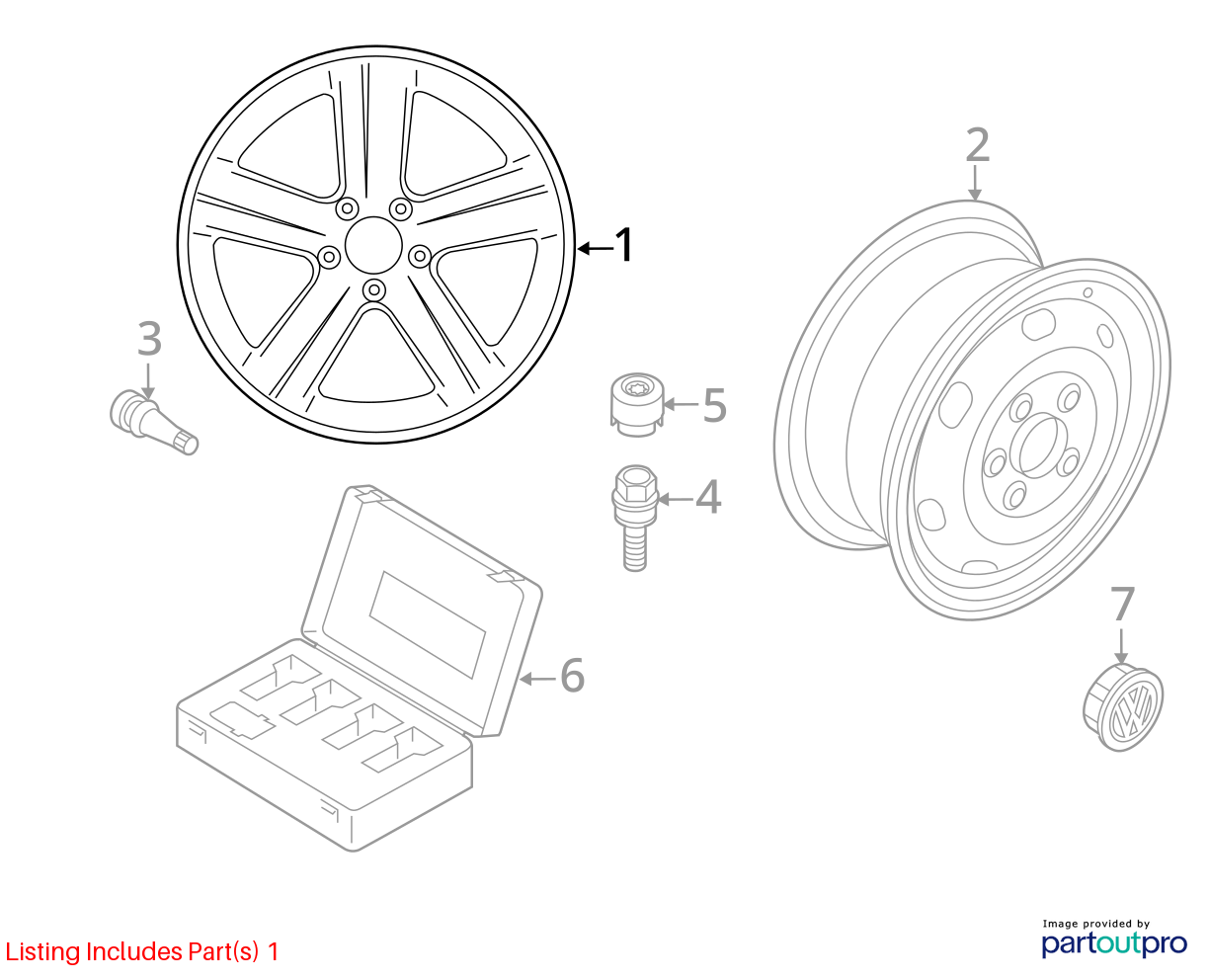 Used Wheel fits: 2020 Volkswagen Passat 17x7 alloy 10 spoke Grade A