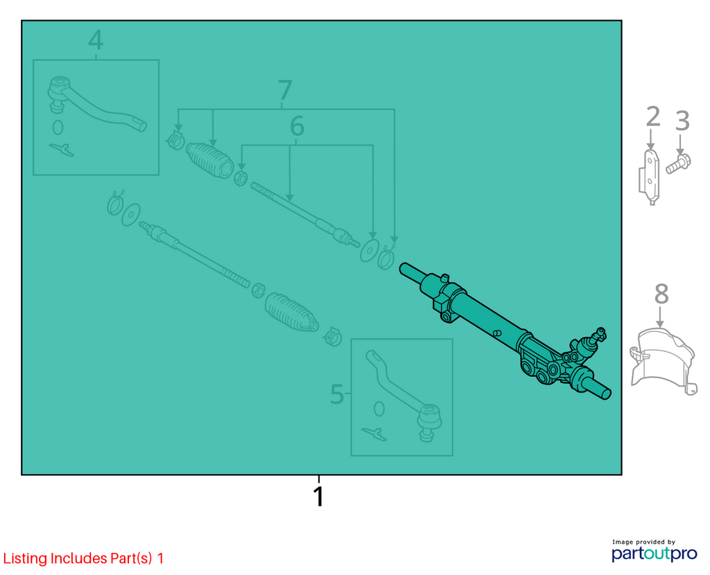 Used Rack and Pinion Assembly fits: 2018 Nissan Pathfinder Power Steering electr