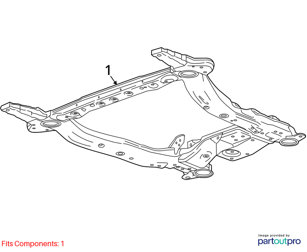 Used Front Frame Crossmember fits: 2020 Chevrolet Malibu front Front Grade A
