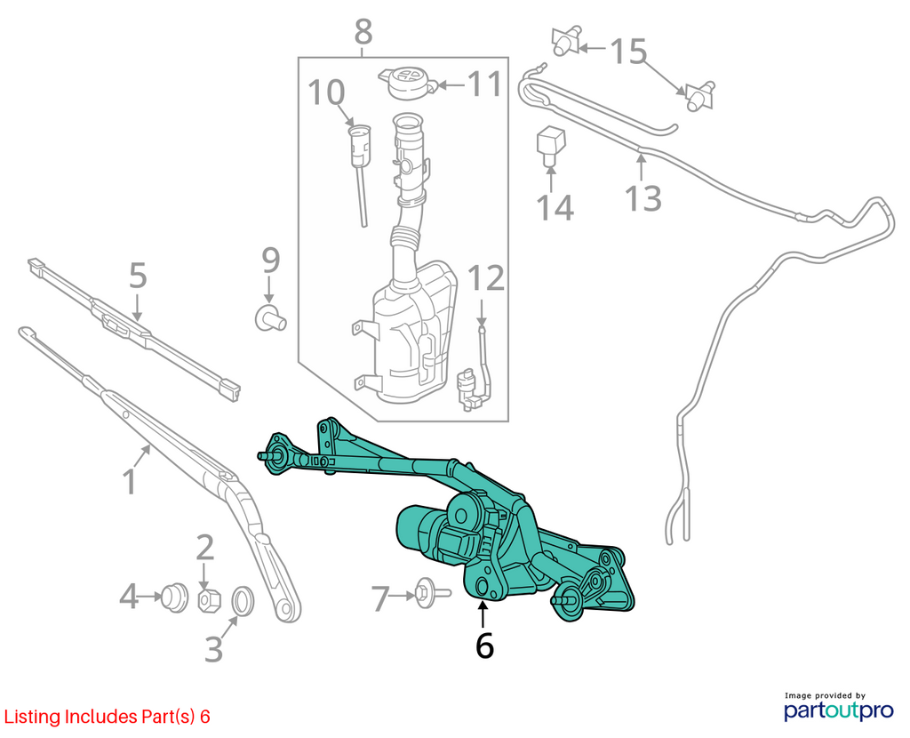 Used Windshield Wiper Motor fits: 2016 Ram Promaster city assembly Grade A