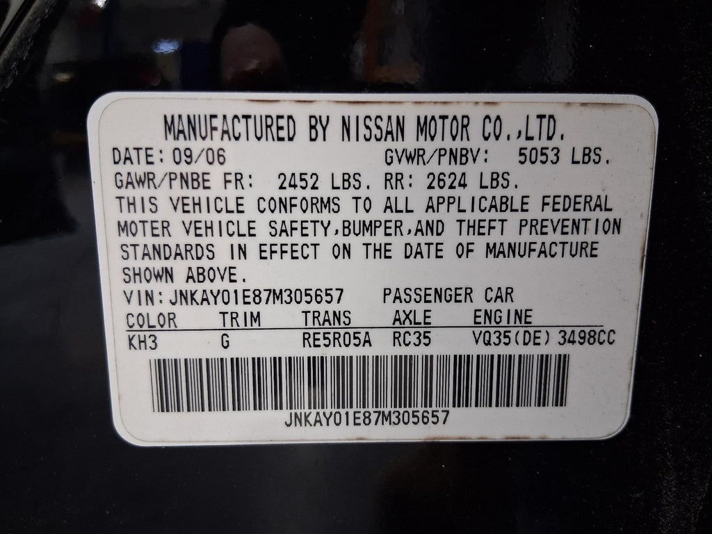 Used Rear Left Door Window Regulator Rear fits: 2007 Infiniti M35 electric Rear