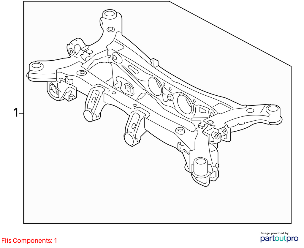Used Rear Frame Crossmember fits: 2017 Hyundai Santa fe rear SWB Sport AWD Rear