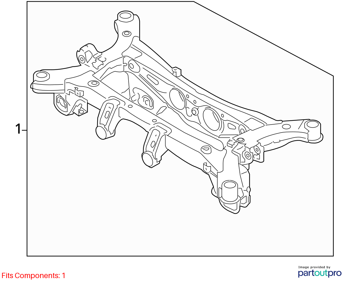 Used Rear Frame Crossmember fits: 2017 Hyundai Santa fe rear SWB Sport AWD Rear