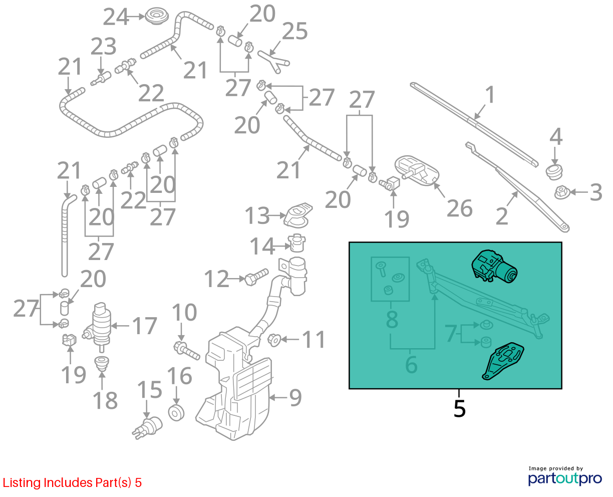 Used Windshield Wiper Motor fits: 2020 Volkswagen Passat includes linkage Grade