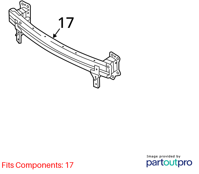 Used Front Bumper Reinforcement Front fits: 2014 Kia Soul Front Grade A