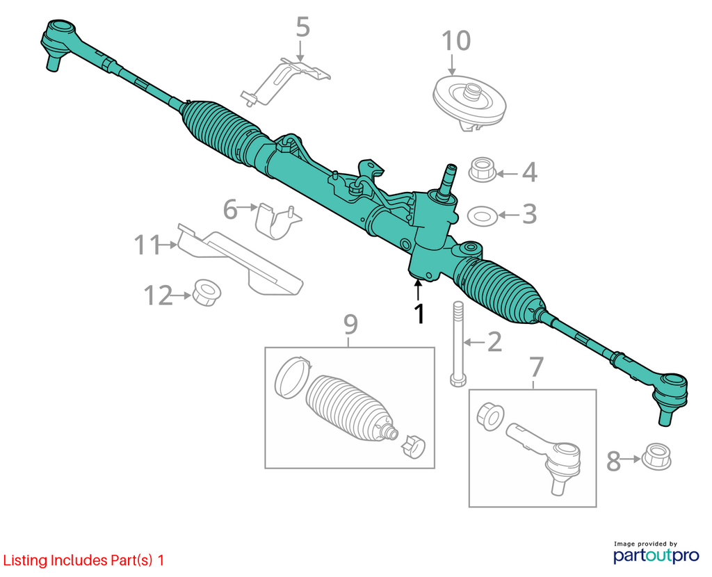 Used Rack and Pinion Assembly fits: 2016 Ram Promaster city  Grade C