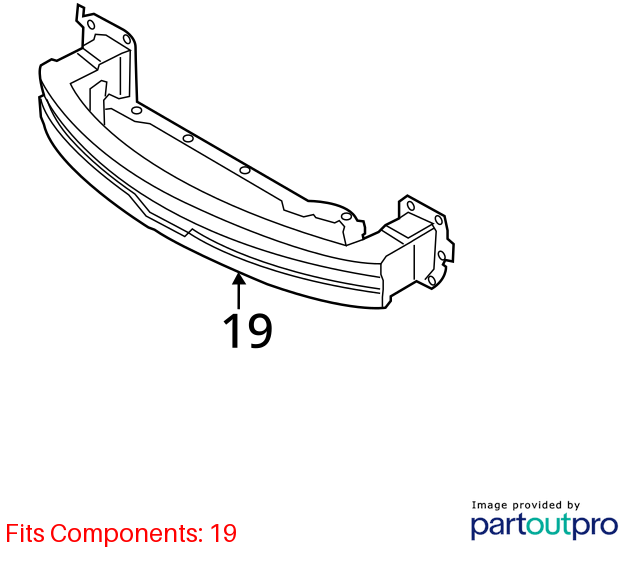 Used Front Bumper Reinforcement Front fits: 2019 Ford Fiesta Front Grade A