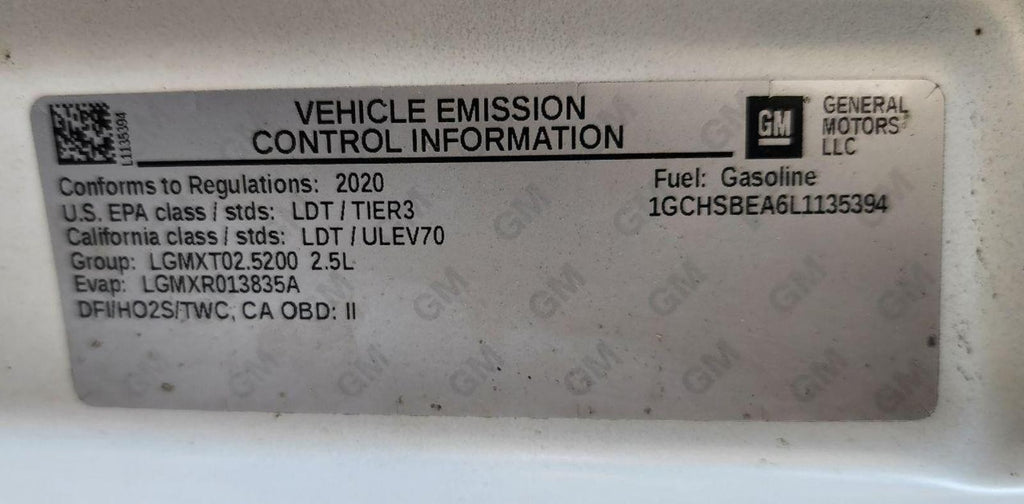 CHEVROLET COLORADO Engine 2.5L (VIN A, 8th digit, opt LCV), 4x2 16 17 18 19 20