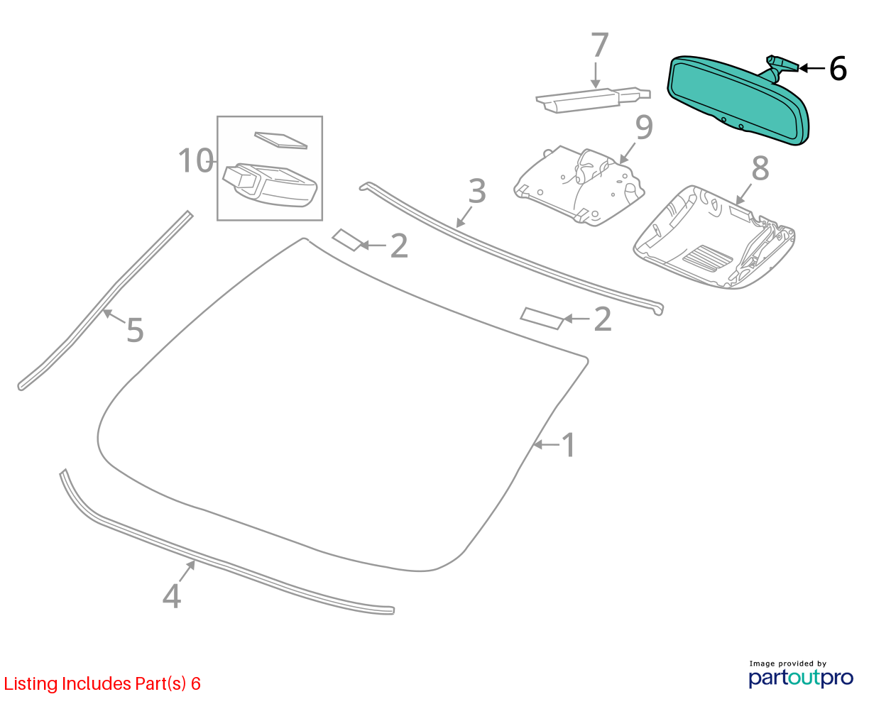 2017-2021 HONDA CIVIC REAR VIEW INTERIOR MIRROR OEM