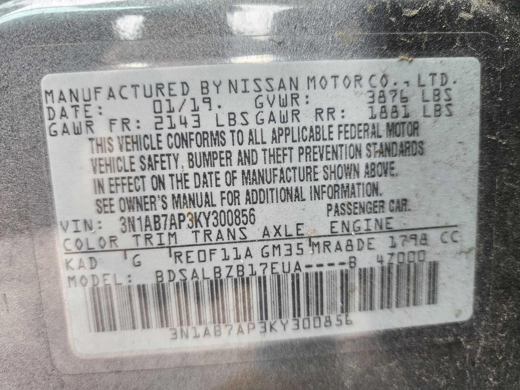 Used Front Right Suspension Strut fits: 2019 Nissan Sentra Front 1.8L Front Righ