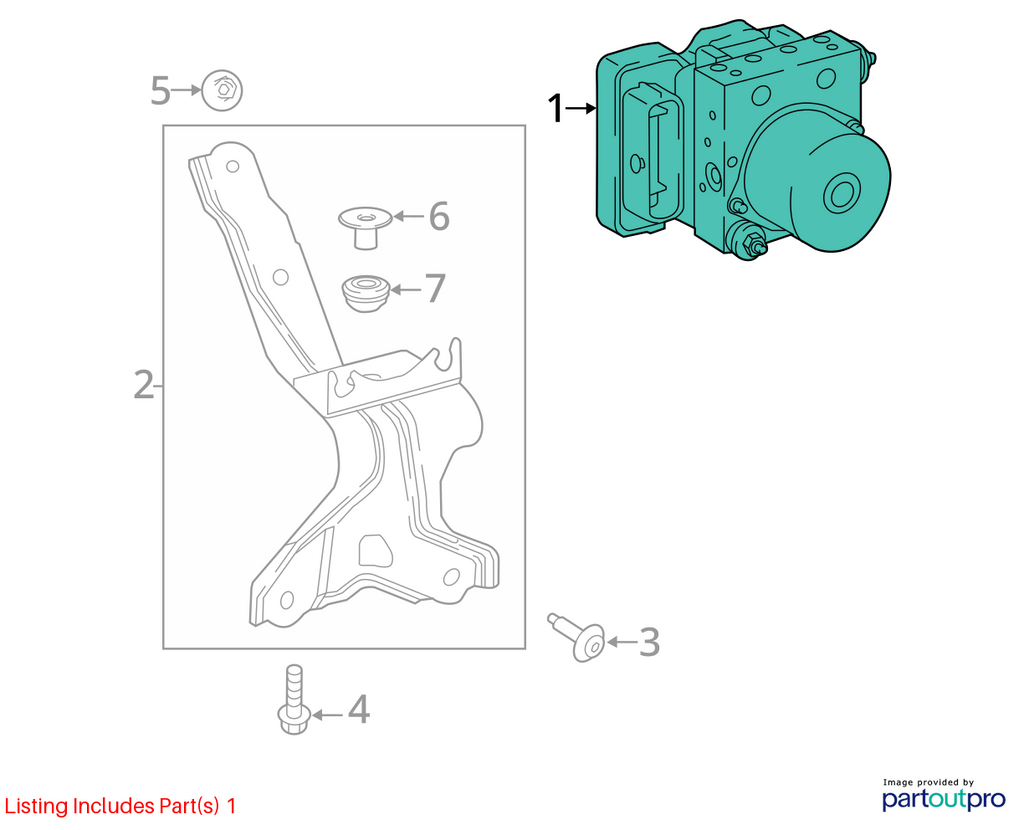Used ABS Pump and Motor Assembly fits: 2020 Toyota Camry actuator and pump assem