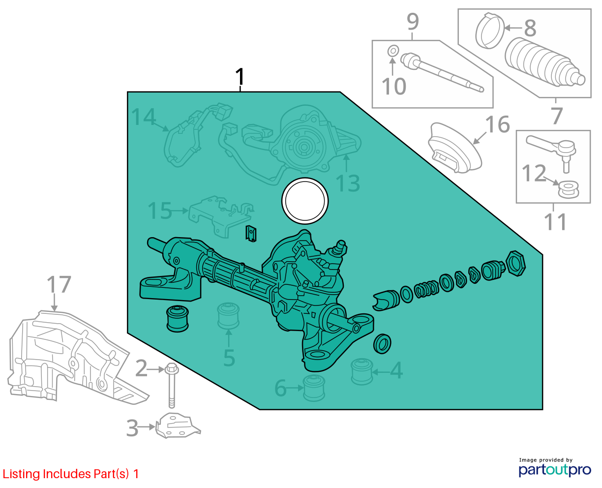 Used Rack and Pinion Assembly fits: 2014 Honda Cr-v Power Rack and Pinion electr