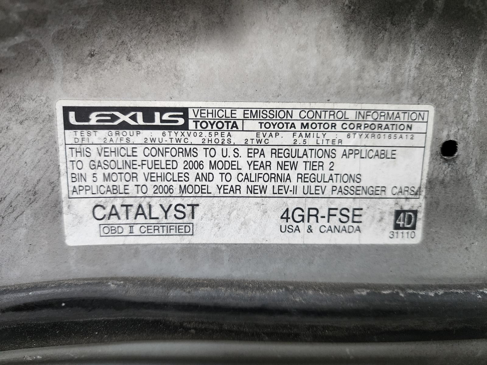 Used Right Door Mirror fits: 2006 Lexus IS250 Power R. w/o automatic dimming and