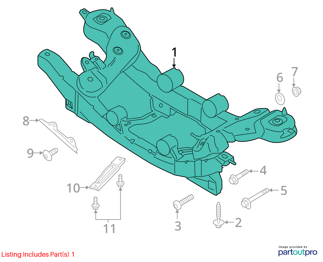 Used Rear Frame Crossmember fits: 2018 Ford Escape Rear 4x4 Rear Grade A