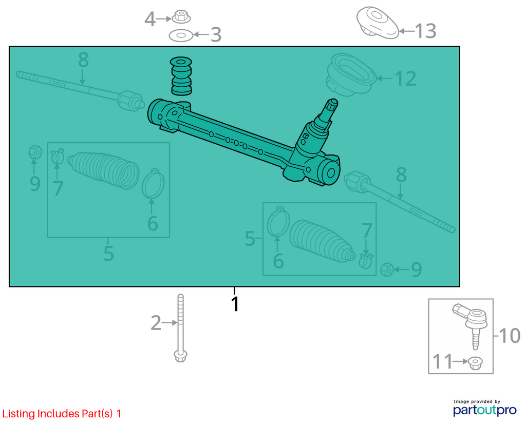 Used Rack and Pinion Assembly fits: 2014 Chevrolet Sonic Power Rack and Pinion 1