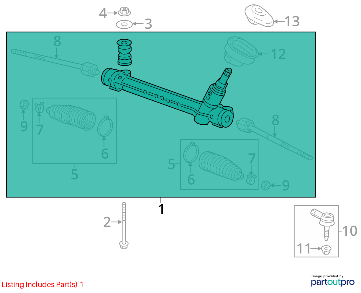 Used Rack and Pinion Assembly fits: 2014 Chevrolet Sonic Power Rack and Pinion 1