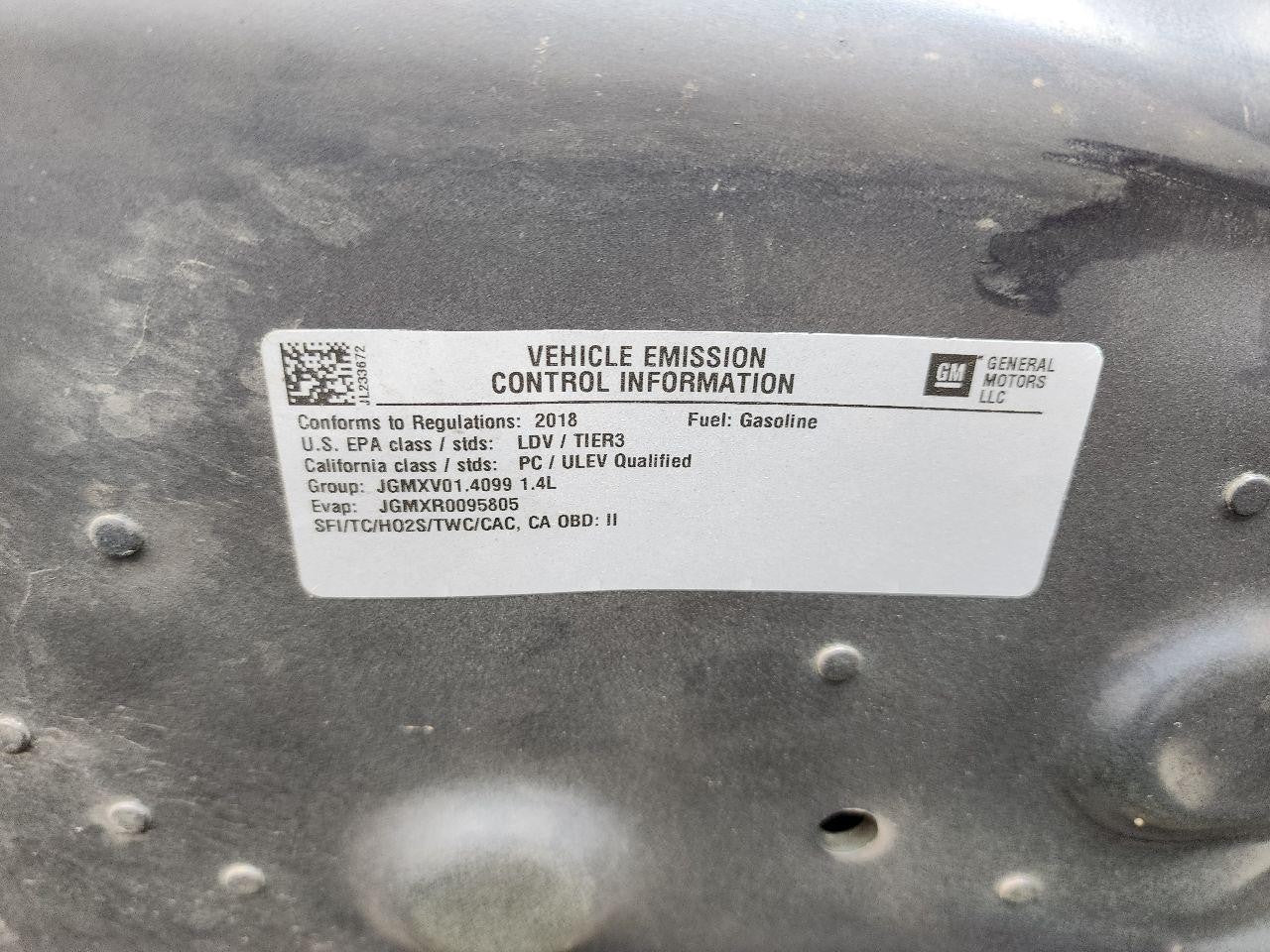 Used Left Tail Light Assembly fits: 2018 Chevrolet Trax Left Grade A