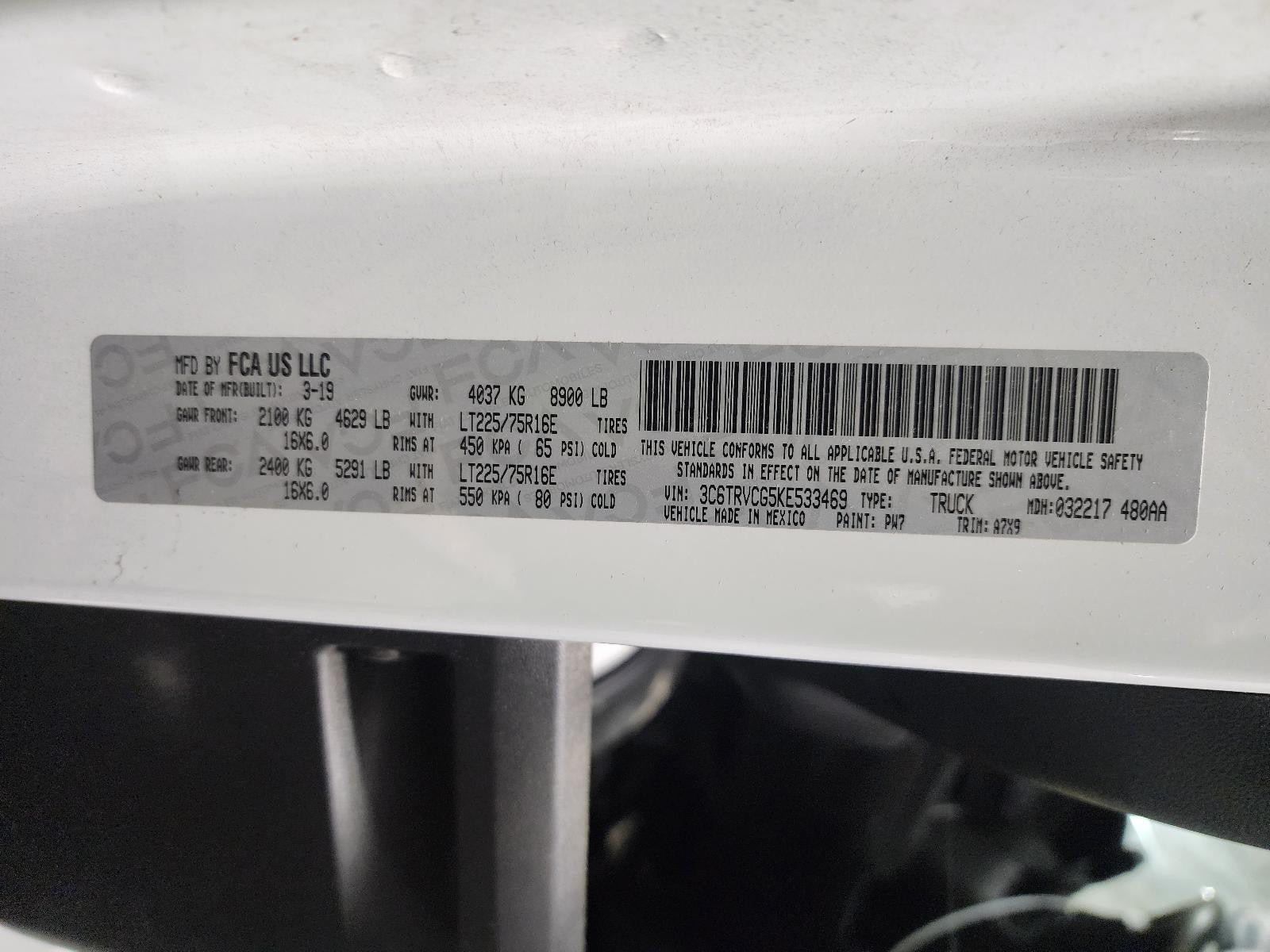 Used Left Door Mirror fits: 2019 Ram Promaster 2500 van narrow housing 9``x15``