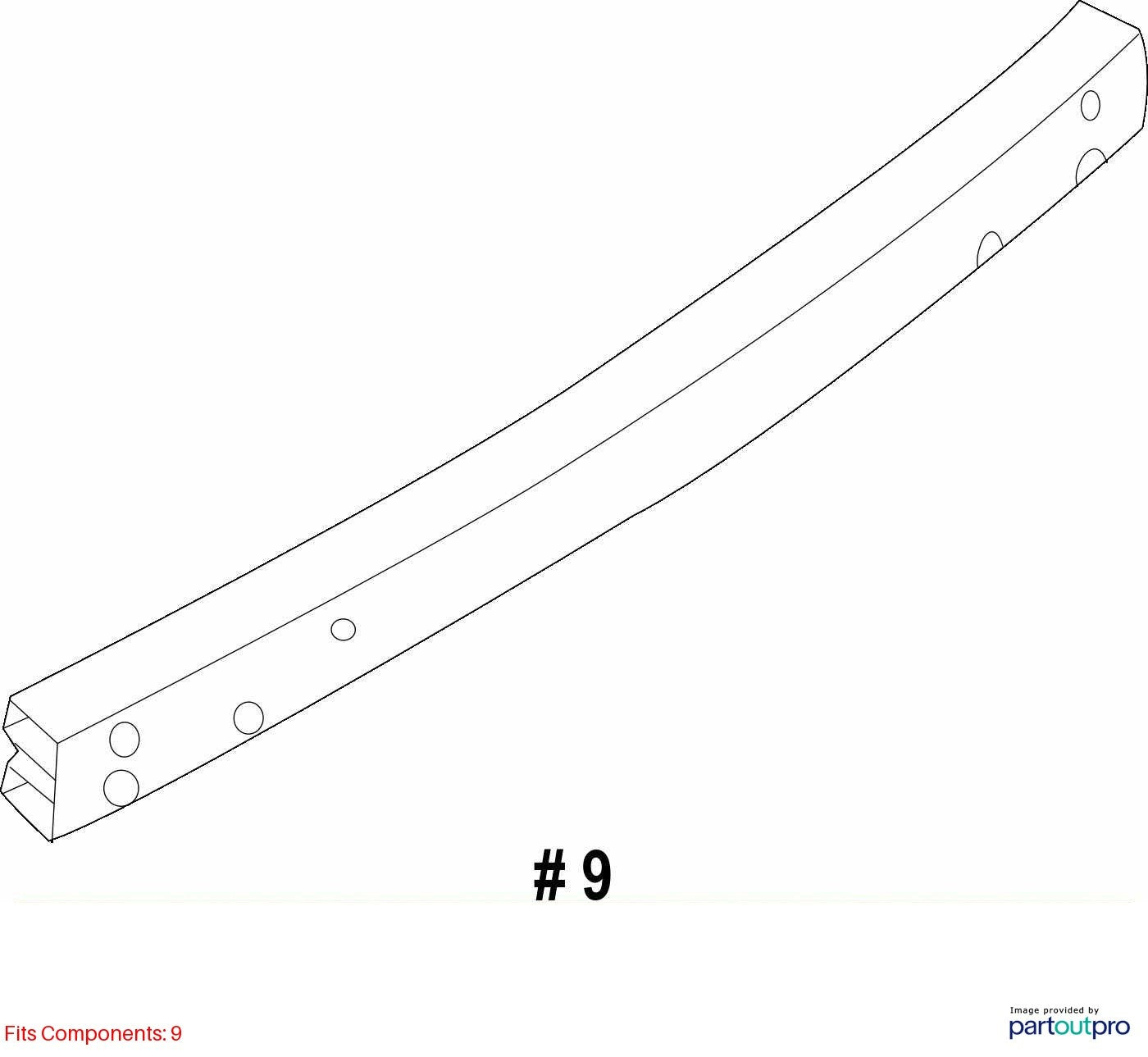 Used Rear Bumper Reinforcement Rear fits: 2017 Nissan Maxima Rear Grade A