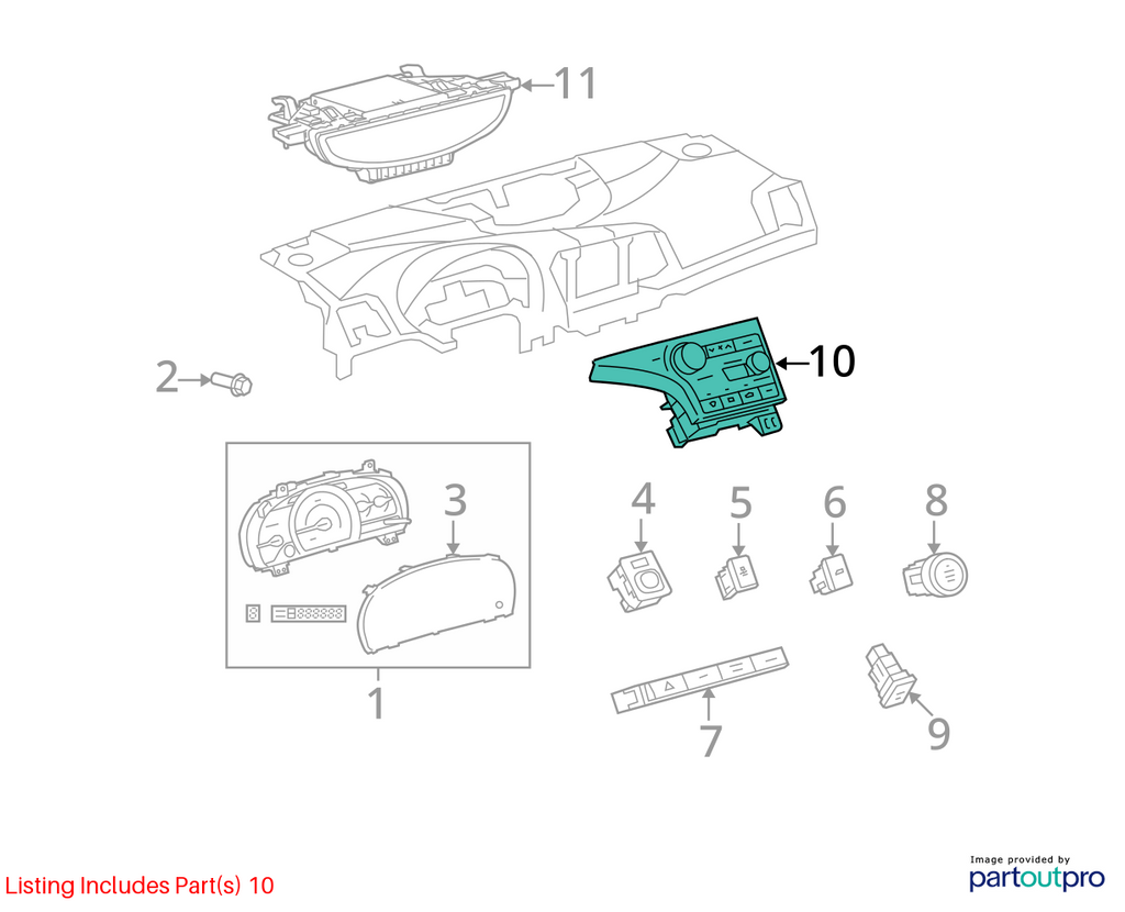 Used A/C Selector Switch fits: 2013 Toyota Venza  Grade A