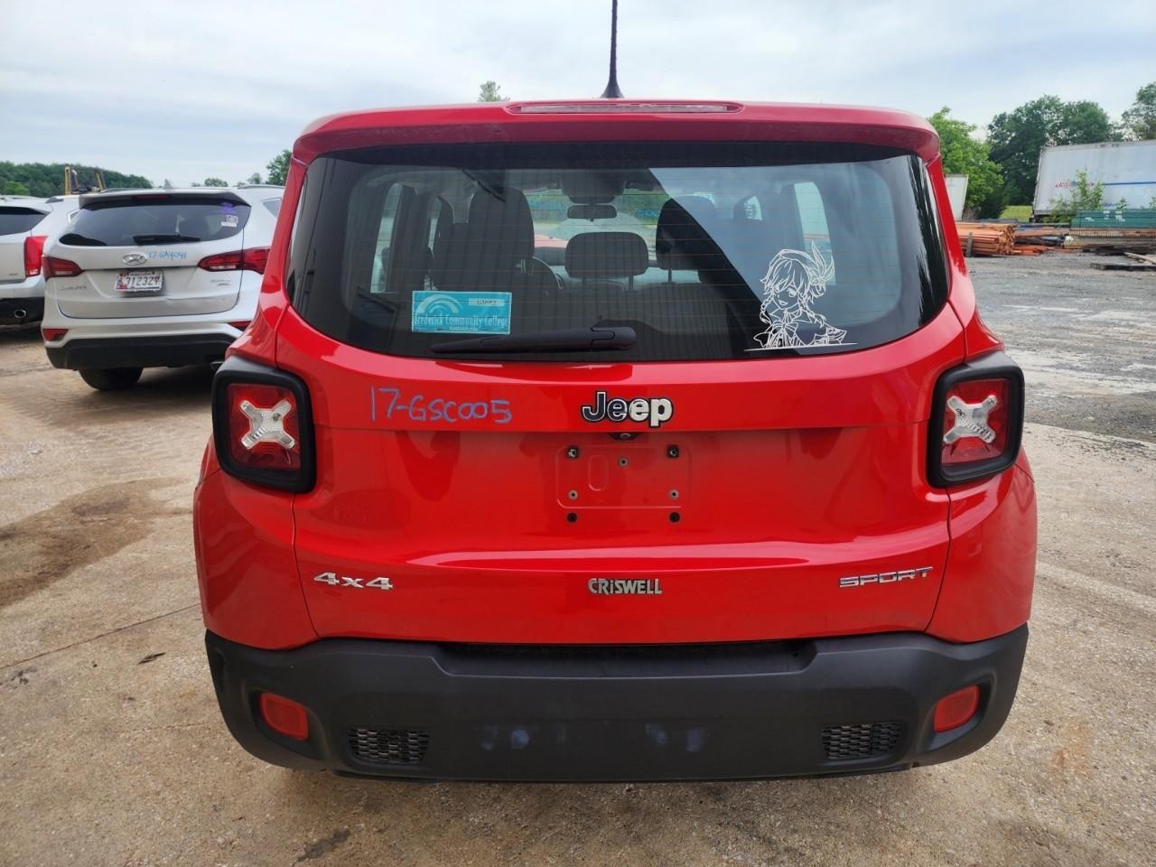 Used Left Inner Tail Light Assembly fits: 2017 Jeep Renegade inner flat black be