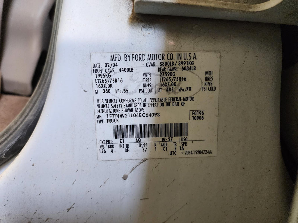 Used Automatic Transmission Assembly fits: 2004 Ford F250SD PICKUP AT 5.4L 8-330