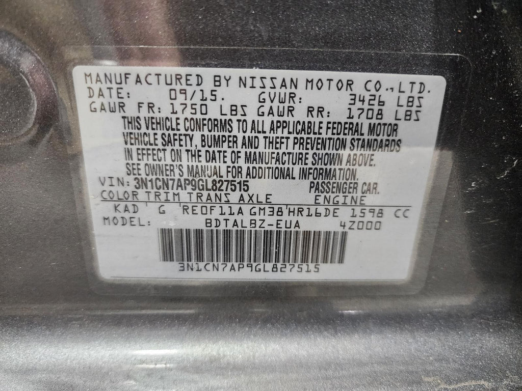 Used Left Door Mirror fits: 2016 Nissan Versa Power Sdn w/o turn indicators Left