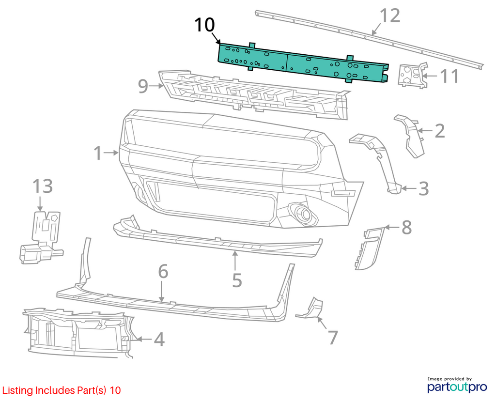 Used Front Bumper Reinforcement Front fits: 2006 Dodge Charger Front Grade A