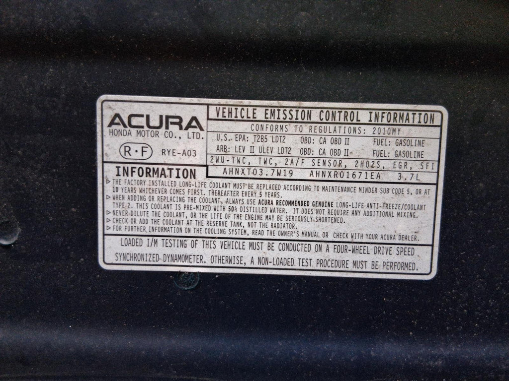 Used Left Tail Light Assembly fits: 2010 Acura Mdx gate mounted Left Grade A