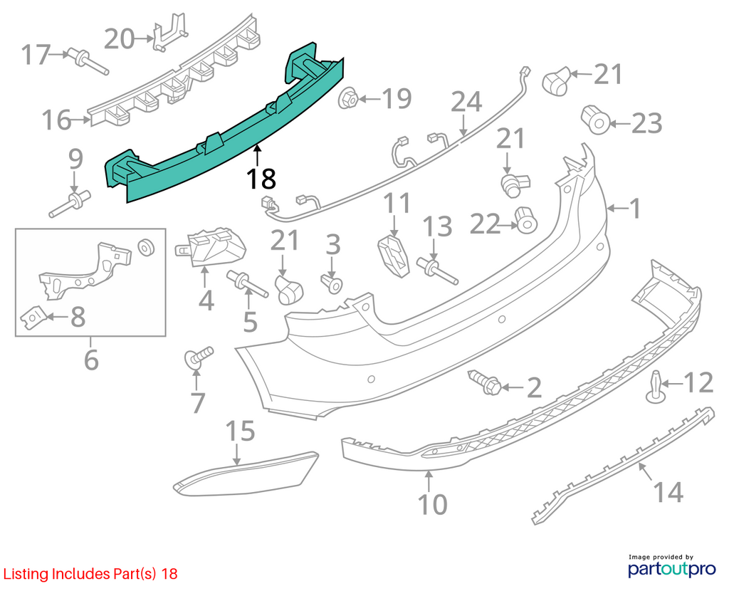Used Rear Bumper Reinforcement Rear fits: 2012 Ford Focus Sdn Rear Grade A