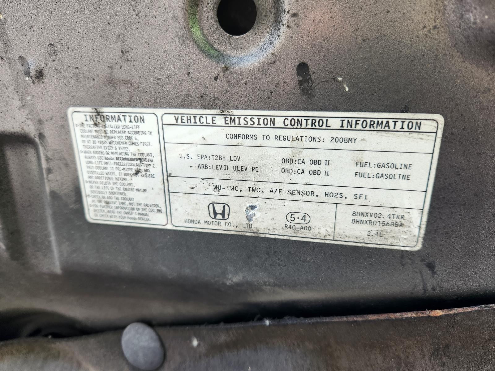 Used Starter Motor fits: 2008 Honda Accord 2.4L California emissions AT Grade C
