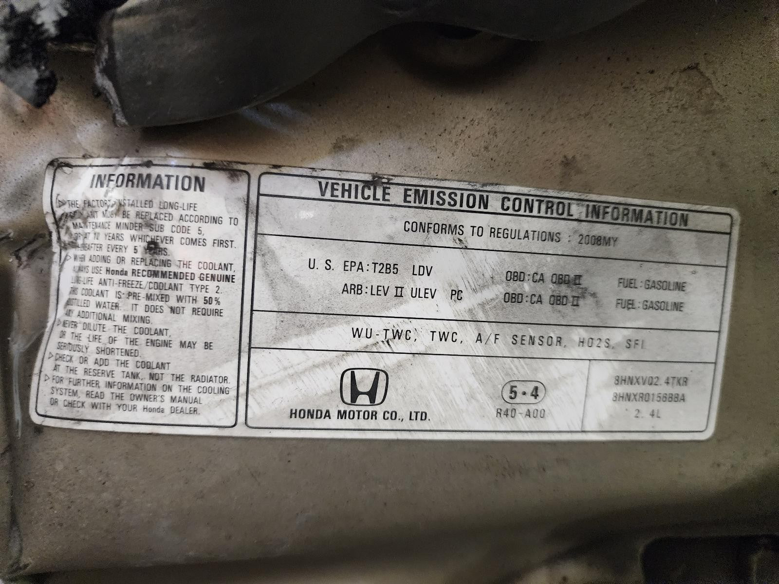 Used A/C Compressor fits: 2008 Honda Accord 2.4 Grade C